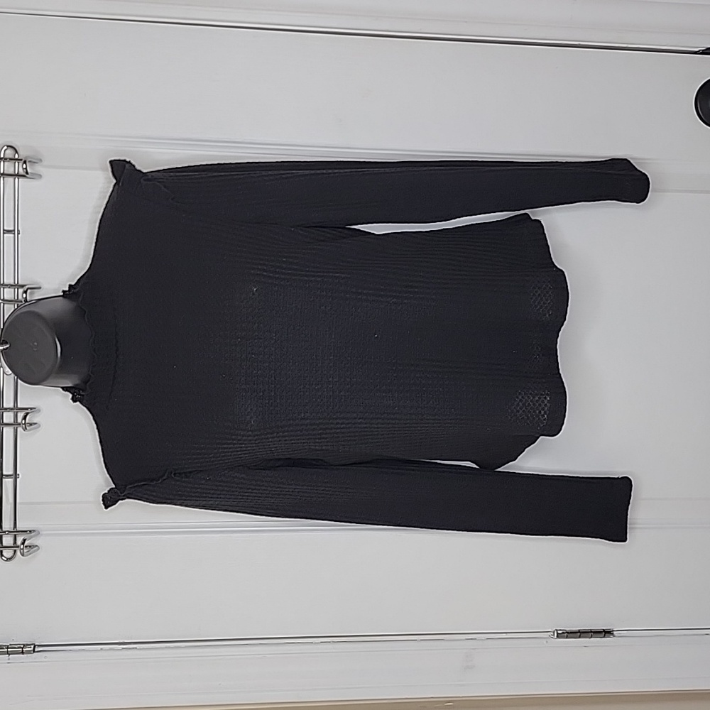Shein Black Ruffle crop Top